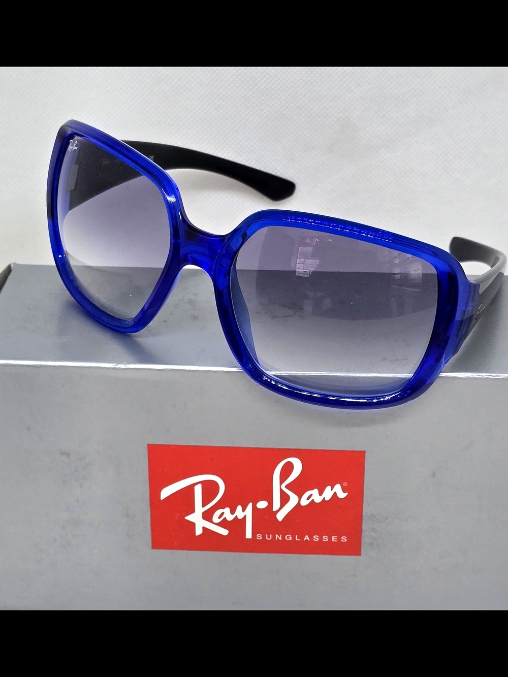 Ray-Ban Women's Bold Cobalt Blue Oversized Square Sunglasses